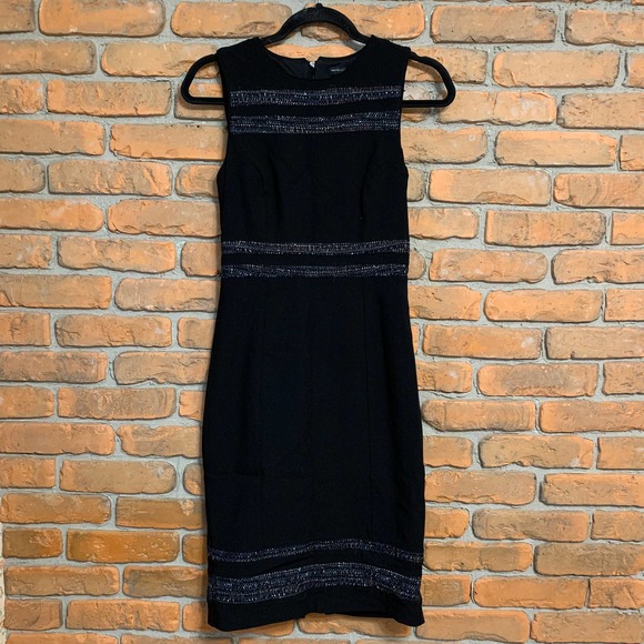 White House Black Market Dresses & Skirts - White House Black Market Body Perfecting Tweed-Inset Sheath Dress Black Size 0